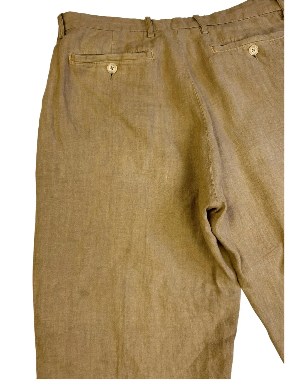 Etro Milano Tan Linen Made in Italy Pants size 48